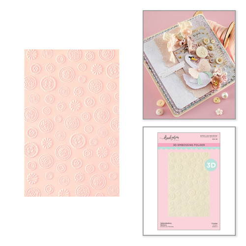 Spellbinders 3D Embossing Folder-Haberdashery Buttons - 5A003XGM-1HSFL