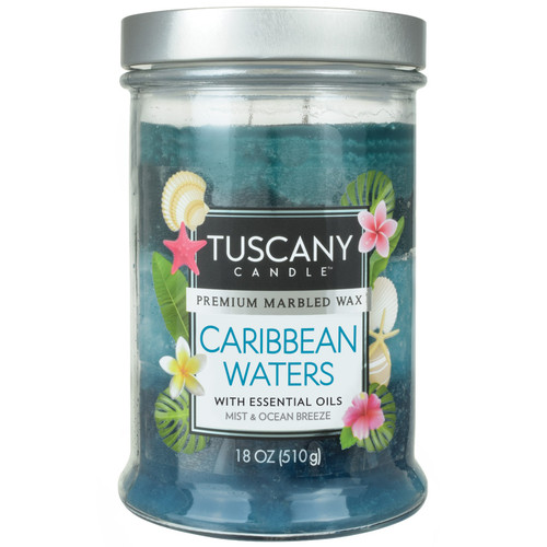 Tuscany Candle-Candle 2-Wick Triple Pour Mottled Wax 18oz-Caribbean Waters - 5A003S1C-1HNRZ - 644124589128