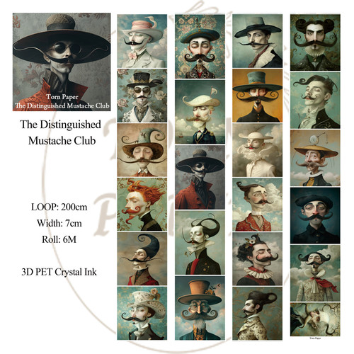 Torn Pape 3D Gloss PET Tape 6m-The Distinguished Mustache Club - 5A003XP4-1HSMH - 8800325562700