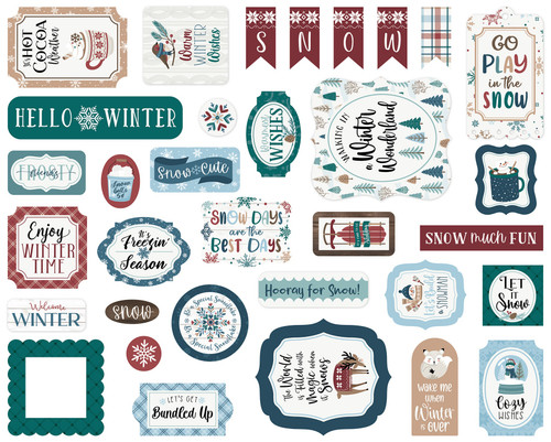 Echo Park Ephemera-Wonderful Winter Days - 5A003W5X-1HRSP