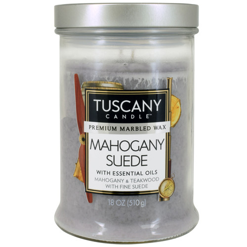 Tuscany Candle- Candle 2-Wick Single Pour Smooth Wax 18oz-Mahogany Suede - 5A003S0X-1HNWY - 644124696475