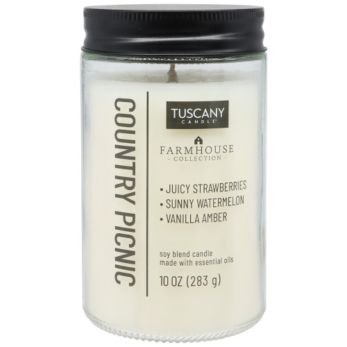 Tuscany Candle-Candle Single-Wick Farmhouse Mason Jar 10oz-Country Picnic - 5A003S1H-1HNSF - 644124762262