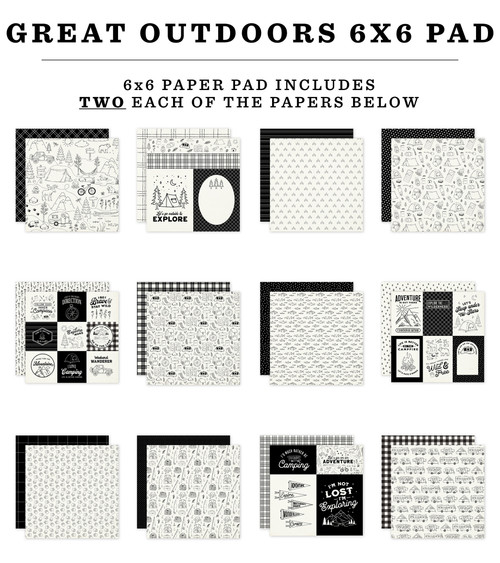 Carta Bella Double Sided 6x6 Paper Pad-Great Outdoors 6x6 Paper Pad - 5A003W8N-1HRVY