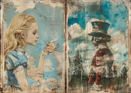 Torn Paper Scrapbooking A5 Size-Dreaming in Wonderland - 5A003XLT-1HSPZ