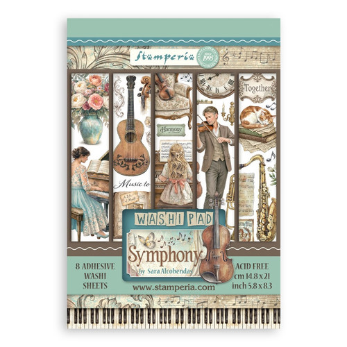 Stamperia A5 Washi Pad 8/Pkg-Symphony - 5A003TCY-1HQ9V - 5993110052685