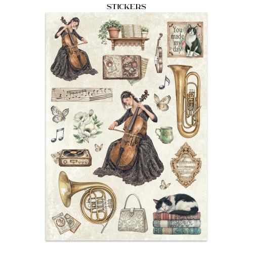 Stamperia Junk Journal Stickers, Cut-outs & Backgrounds-Symphony - 5A003TDV-1HQBL