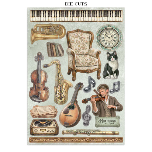 Stamperia Junk Journal Stickers, Cut-outs & Backgrounds-Symphony - 5A003TDV-1HQBL