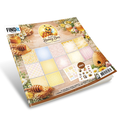 Find It Trading Paperpack 8"X8" 18/Pkg-Sweet Honey Bees - 5A003WNW-1HS8Y - 8718715164475
