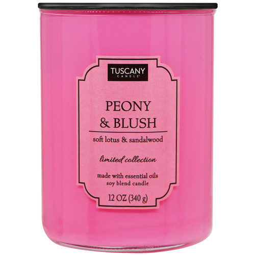 Tuscany Candle-Candle 2-Wick Color Splash Opaque Jar 12oz-Peony & Blush - 5A003S0L-1HNYL - 644124747504