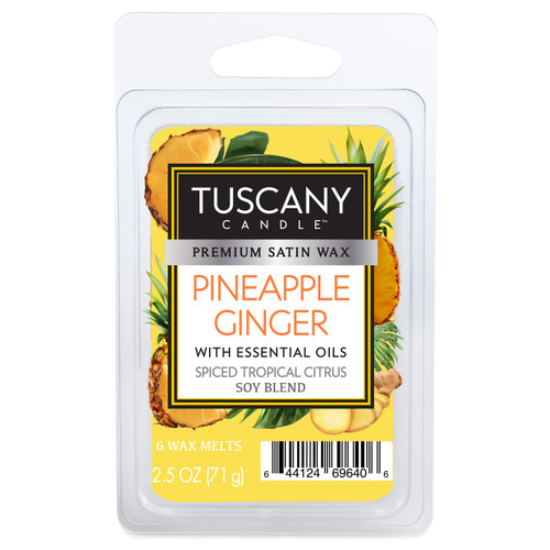 Tuscany Candle Premium Satin Wax 6-Cube Melt Bars 2.5oz-Pineapple Ginger - 5A003S13-1HNTB - 644124696406