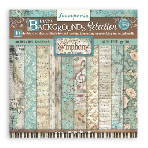Stamperia Scrapbooking Double-Sided Paper Pad 12"x12" 10/Pkg-Symphony - 5A003TCN-1HQ98 - 5993110053071