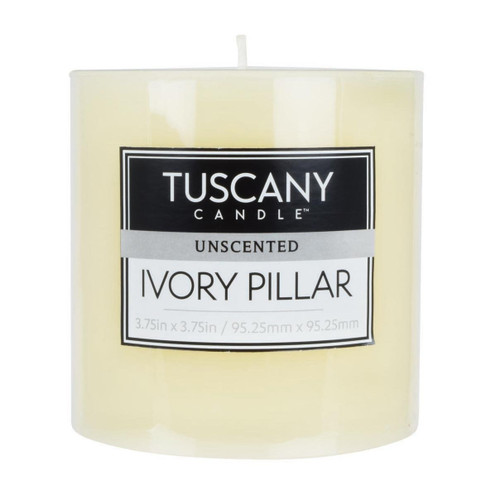 Tuscany Candle Unscented Candle Pillar 4x4 Inch Flat Top-Ivory Flat Top - 5A003S0R-1HNTF - 644124561407