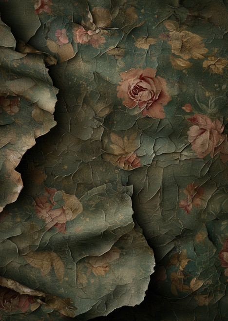Torn Paper Scrapbooking A5 Size-Velvet Moss Garden - 5A003XP2-1HSP1