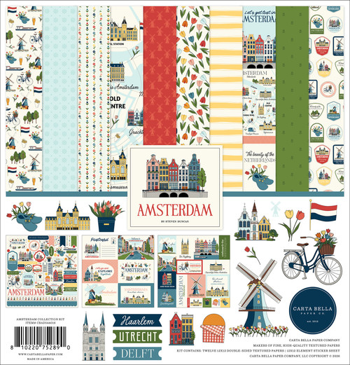 Carta Bella Collection Kit 12"X12"-Amsterdam Collection Kit - 5A003WBF-1HRXW - 810220752890