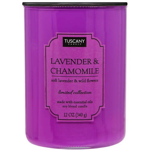Tuscany Candle-Candle 2-Wick Color Splash Opaque Jar 12oz-Lavender & Chamomile - 5A003S0L-1HNX3 - 644124747566