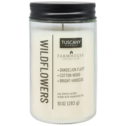 Tuscany Candle-Candle Single-Wick Farmhouse Mason Jar 10oz-Wildflowers - 5A003S1H-1HNXD - 644124762248