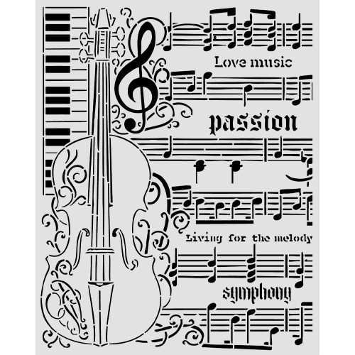 Stamperia Stencil 7.87"X9.84"-Violin - 5A003TCT-1HQBT