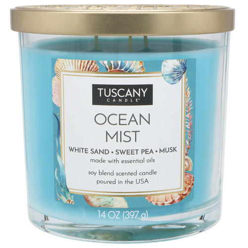 Tuscany Candle-Candle 3-Wick Single Pour Soy Wax 14oz-Ocean Mist - 5A003S0D-1HNTM - 644124659821