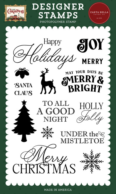 Carta Bella Stamp Set-Christmas Sentiments - 5A003W16-1HRKH - 810220755556