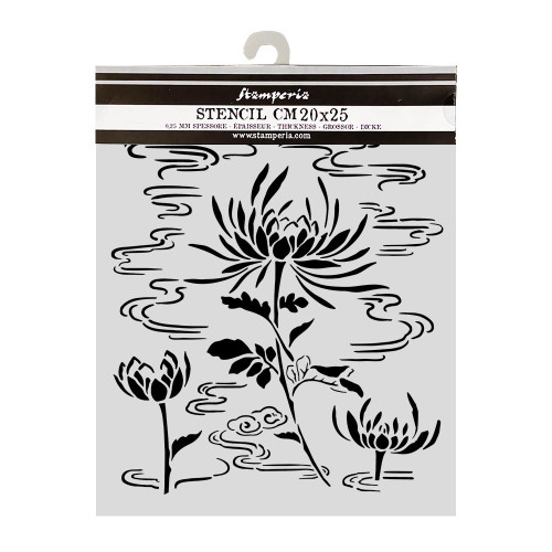 Stamperia Stencil 7.87"X9.84"-Lotus Flower - 5A003TCX-1HQBK - 5993110053644