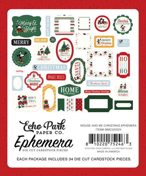 Echo Park Ephemera-Mouse And Me Christmas - 5A003W2Q-1HRQ4 Echo Park Ephemera-Mouse And Me Christmas - 5A003W2Q-1HRQ4