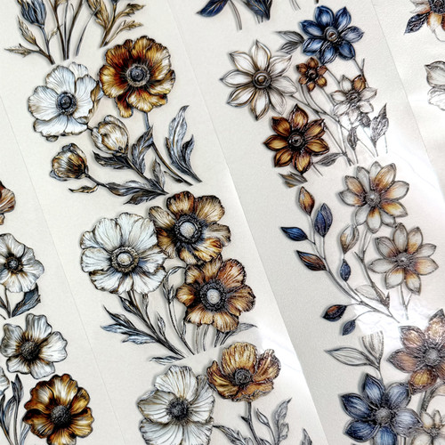 Torn Pape 3D Gloss PET Tape 6m-Whimsical Textured Blooms - 5A003XMY-1HSND Torn Pape 3D Gloss PET Tape 6m-Whimsical Textured Blooms - 5A003XMY-1HSND