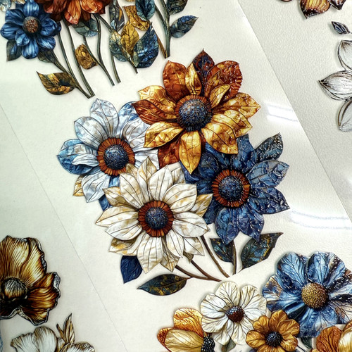 Torn Pape 3D Gloss PET Tape 6m-Whimsical Textured Blooms - 5A003XMY-1HSND Torn Pape 3D Gloss PET Tape 6m-Whimsical Textured Blooms - 5A003XMY-1HSND