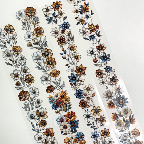 Torn Pape 3D Gloss PET Tape 6m-Whimsical Textured Blooms - 5A003XMY-1HSND Torn Pape 3D Gloss PET Tape 6m-Whimsical Textured Blooms - 5A003XMY-1HSND
