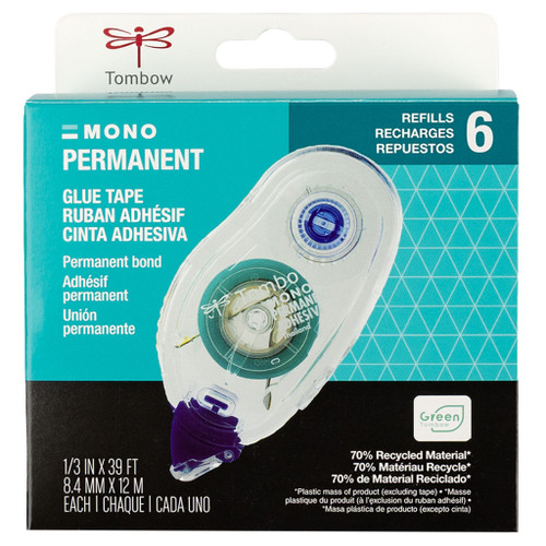 Tombow MONO Adhesive Permanent Refill-6 Pack - 5A003WPJ-1HS9Y - 085014623070