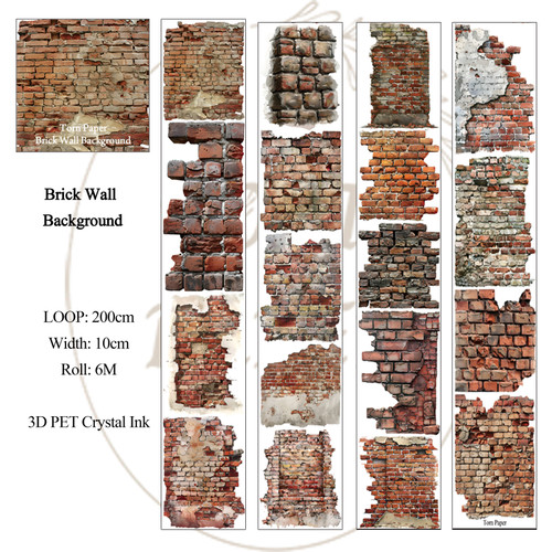 Torn Pape 3D Gloss PET Tape 6m-Brick Wall Background - 5A003XLY-1HSM8 - 8800325562427