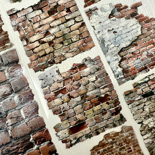 Torn Pape 3D Gloss PET Tape 6m-Brick Wall Background - 5A003XLY-1HSM8