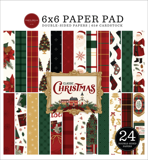 Carta Bella Double-Sided Paper Pad 6"X6"-Classic Christmas - 5A003W17-1HRKR - 810220754535