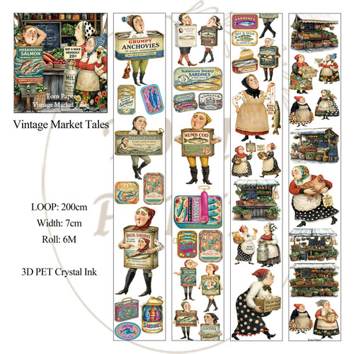 Torn Pape 3D Gloss PET Tape 6m-Vintage Market Tales - 5A003XPH-1HSPL - 8800325562724