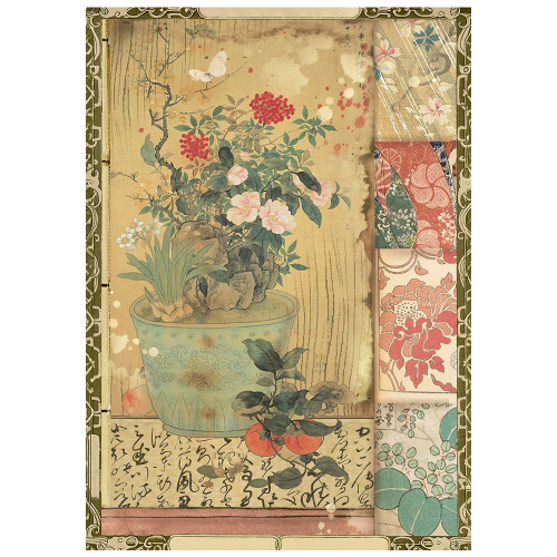 Stamperia Rice Paper A6 8/Pkg-Oriental Garden - 5A003TDN-1HQBD