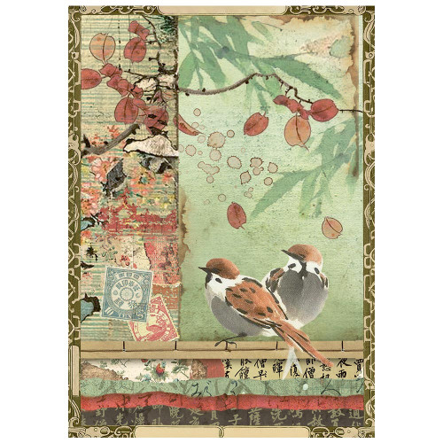Stamperia Rice Paper A6 8/Pkg-Oriental Garden - 5A003TDN-1HQBD
