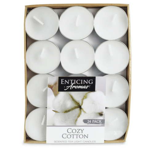 Enticing Aromas Candle Tea Light 24pk-Cozy Cotton - 5A003S0V-1HNVK - 644124675630