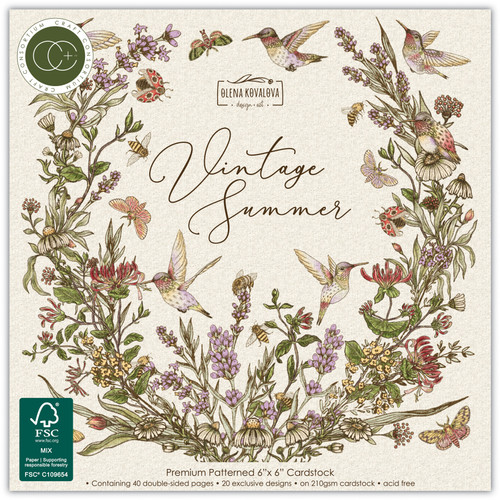 Craft Consortium Double-Sided Paper Pad 6"X6" 40/Pkg-Vintage Summer - 5A003VFZ-1HR95 - 5060921933691