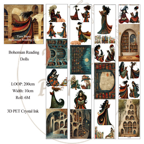 Torn Pape 3D Gloss PET Tape 6m-Bohemian Reading Dolls - 5A003XLW-1HSNG - 8800325562410