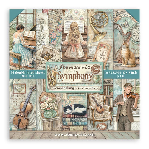 Stamperia Scrapbooking Double-Sided Paper Pad 12"x12" 10/Pkg-Symphony - 5A003TDR-1HQBH - 5993110053064