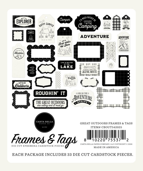 Carta Bella Tags & Frames Ephemera-Great Outdoors Frames & Tags - 5A003W8H-1HRW4
