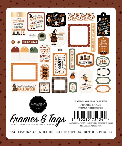 Carta Bella Frames & Tags Ephemera-Handmade Halloween - 5A003VVQ-1HR9W