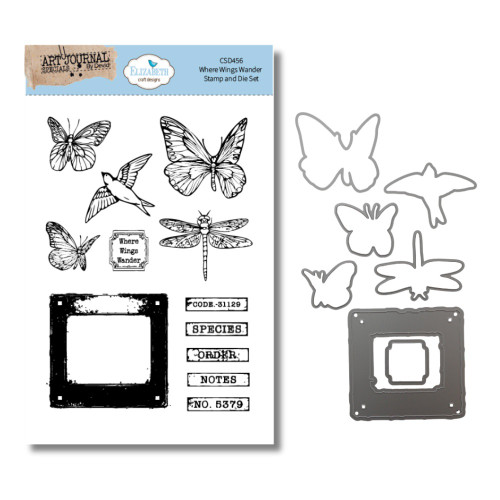Elizabeth Craft Stamp & Die Set-Where Wings Wander - 5A003WP8-1HS9L - 741527319588