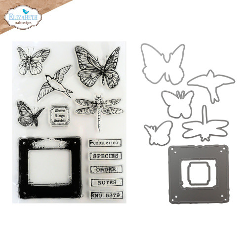 Elizabeth Craft Stamp & Die Set-Where Wings Wander - 5A003WP8-1HS9L