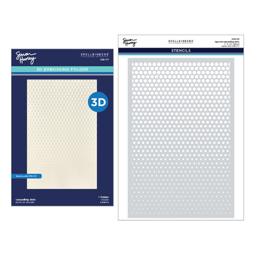 Spellbinders Embossing Folder&Stencil Bundle by Simon Hurley-Cascading Dots - 5A003XFR-1HSFX - 810205712994