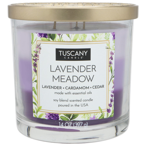 Tuscany Candle-Candle 3-Wick Triple Pour Soy Wax 14oz-Lavender Meadow - 5A003S10-1HNVT - 644124756377