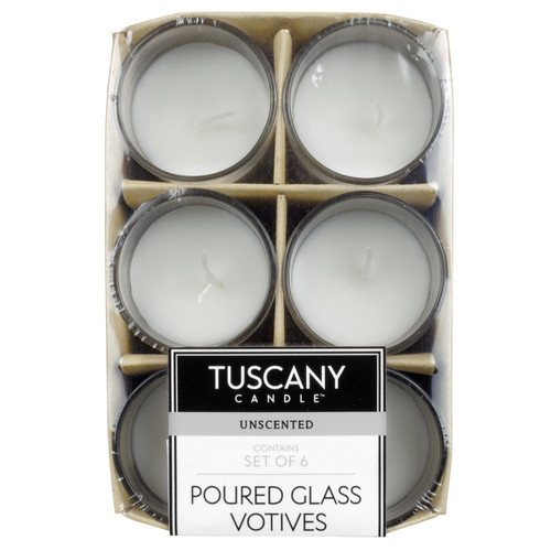 Tuscany Candle Unscented Candle Glass Accent-White 6pk - 5A003S0Q-1HNRL - 644124561520