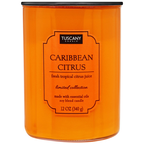 Tuscany Candle-Candle 2-Wick Color Splash Opaque Jar 12oz-Caribbean Citrus - 5A003S0L-1HNWX - 644124747597