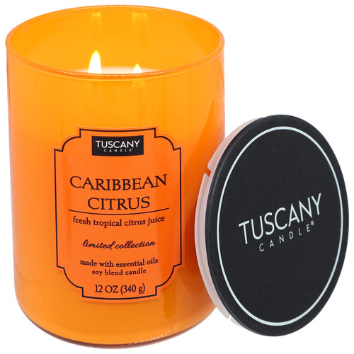 Tuscany Candle-Candle 2-Wick Color Splash Opaque Jar 12oz-Caribbean Citrus - 5A003S0L-1HNWX