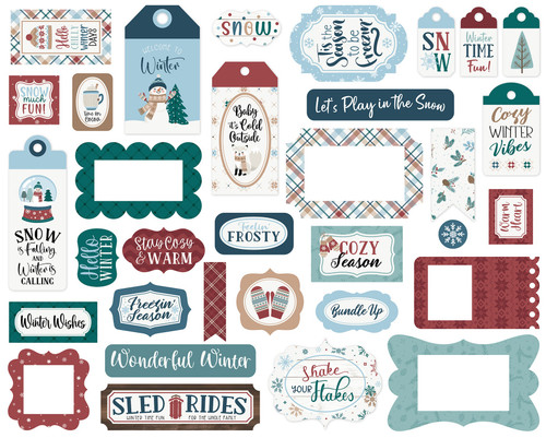 Echo Park Tags & Frames Ephemera-Wonderful Winter Days - 5A003W5D-1HRRQ
