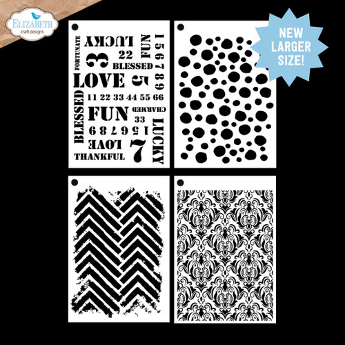 Elizabeth Craft Stencils 4/Pkg-Journal Stencils 11 - 5A003WNZ-1HS9K